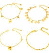 24K Gold Plated Anklet with or without Danglers (5 Styles) - Ruby's Jewelry