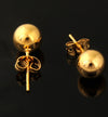 24K Gold Plated Ball Stud Earrings - Ruby's Jewelry